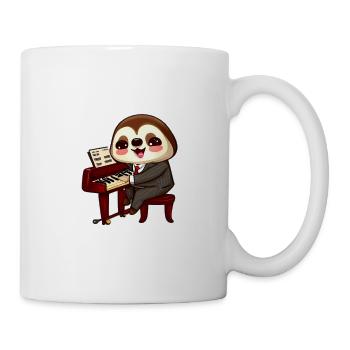 Paresseux au piano - Mug blanc - blanc - Droite