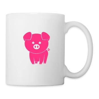 Niedliches kleines Schweinchen - Tasse - Weiß - Rechts