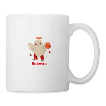 Gechillter Geist mit Kürbis für Halloween - Tasse - Weiß - Rechts