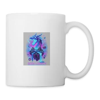 Neon Dragon on Retro Console - Mug - white - Right