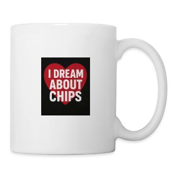 Je rêve de chips en cœur - Mug blanc - blanc - Droite