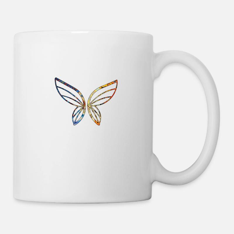Der Schmetterling in Farben - Tasse - Weiß