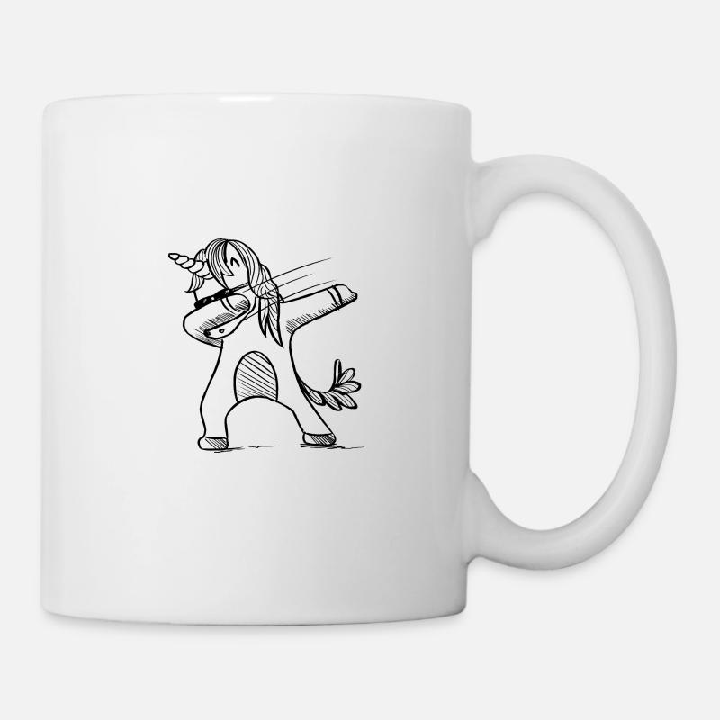 Dabbing Einhorn, Unicorn, Einhörner mit Farben - Tasse - Weiß