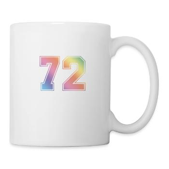 72 Zahl Bunt - Tasse - Weiß - Rechts