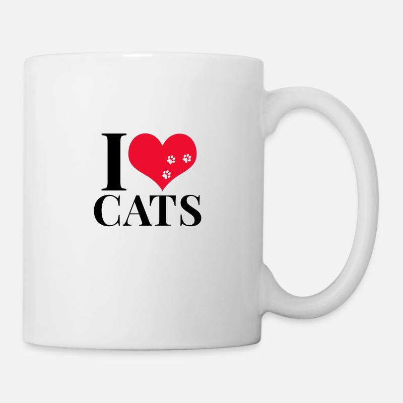 J'aime les chats - Mug blanc - blanc