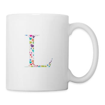 Monogramme L Heart Pattern personnalisable - Mug blanc - blanc - Droite