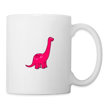 Niedlicher pinker Dino - Tasse - Weiß - Rechts