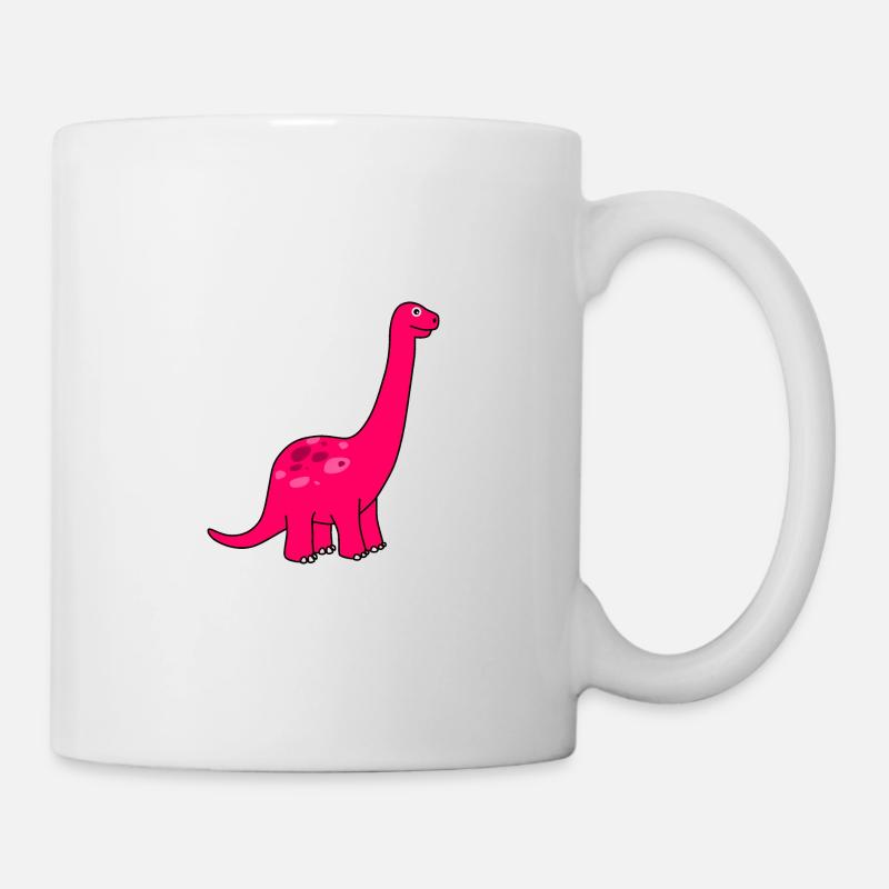 Niedlicher pinker Dino - Tasse - Weiß