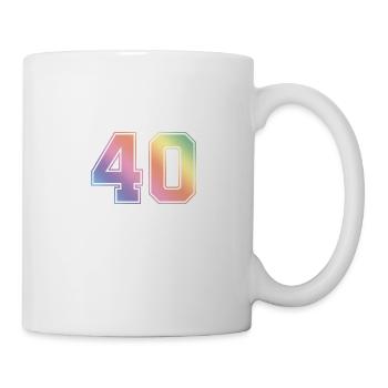 40 Zahl Bunt - Tasse - Weiß - Rechts