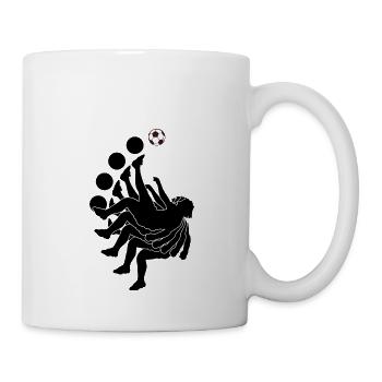Fallrückzieher Fußball Fußballer Elfmeter Spieler - Tasse - Weiß - Rechts