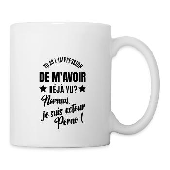 je suis acteur porno - Mug blanc - blanc - Droite