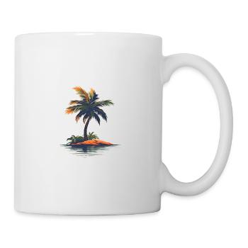Insel mit Palme - Tasse - Weiß - Rechts