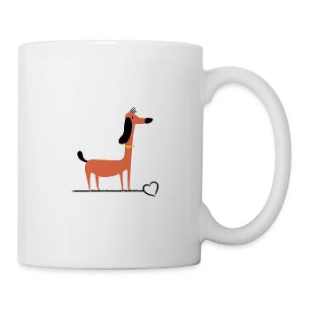 Dachshund Comic-Dackel Teckel-Love Dackel - Tasse - Weiß - Rechts