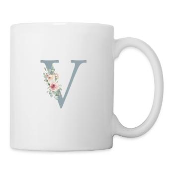 V| Monogram | Eucalyptus Pastel Flower Blue - Mug - white - Right