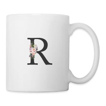 Letter R, Monogram, Flowers - Mug - white - Right