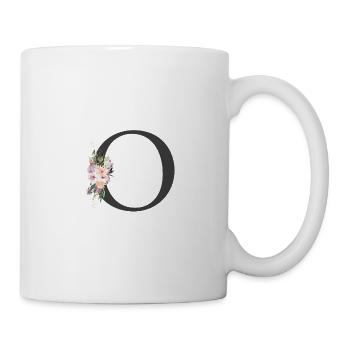 Letter O, Monogram, Flowers - Mug - white - Right