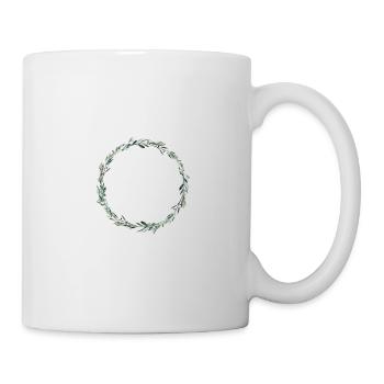 Moderner Eukalyptuskranz, personalisierbar - Tasse - Weiß - Rechts