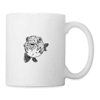 Kugelfisch schwarz - Tasse - Weiß - Rechts