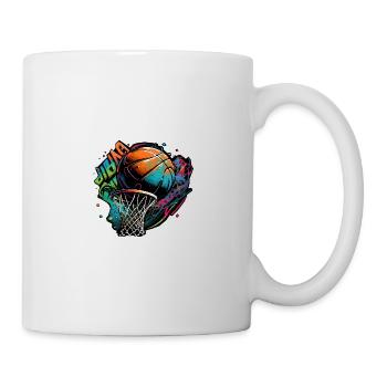 Graffiti de basket-ball coloré - Mug blanc - blanc - Droite