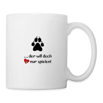 Il veut juste jouer ! L’amour 🐾💖 des chiens - Mug blanc - blanc - Droite