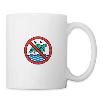 Stoppt Plastikmüll! | Rettet die Schildkröten - Tasse - Weiß - Rechts