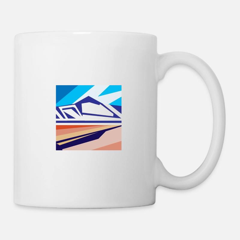 Geometric mountains in Iceland - Mug - white