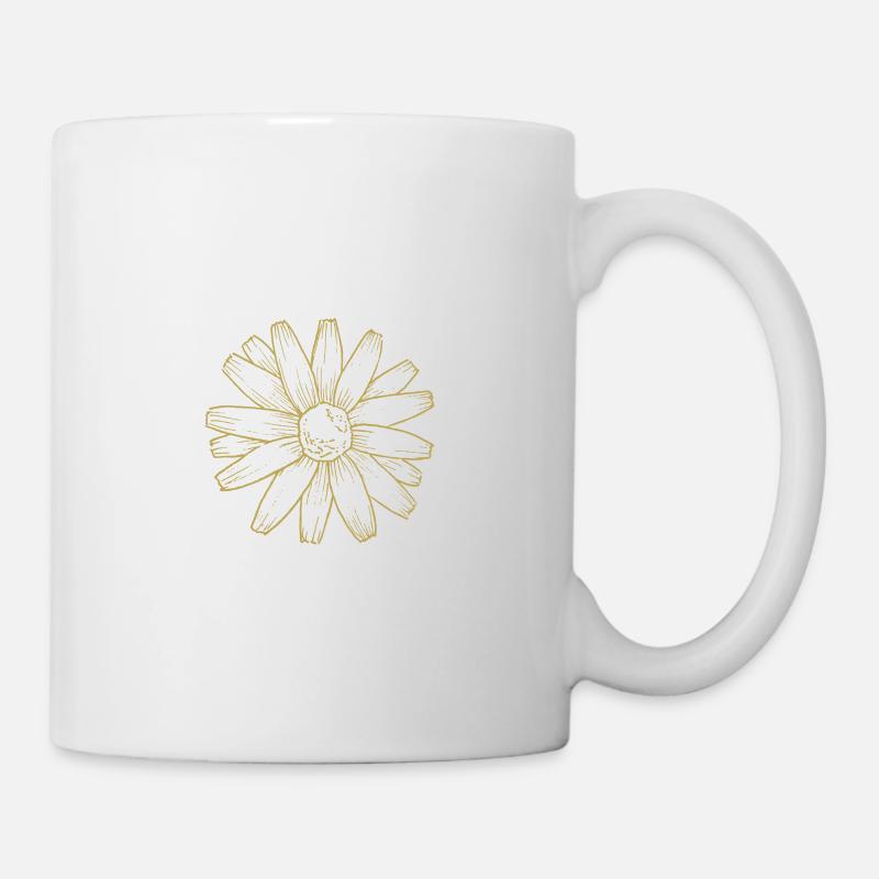 Illustrierte Designs Grüne Pracht mit Margerite - Tasse - Weiß
