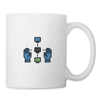 Réseau décentralisé | Symbole P2P de la blockchain - Mug blanc - blanc - Droite