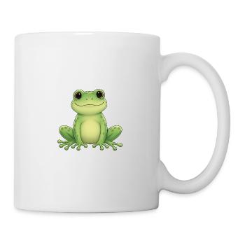 Grüner Kawaii-Frosch - Tasse - Weiß - Rechts