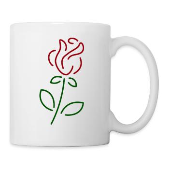 Blume Rose - Tasse - Weiß - Rechts