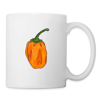 Chili Pepper Chilischote Habanero Essen Scharf - Tasse - Weiß - Rechts