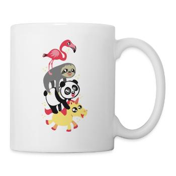 Fancy Stadtmusikanten Einhorn Panda Flamingo Sloth - Tasse - Weiß - Rechts