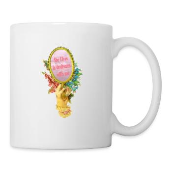 Elle vit dans les rêveries avec moi - Mug blanc - blanc - Droite