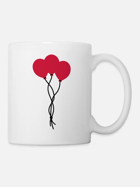 Ballons rouges / ballons rouges / ballons rouges - Mug blanc - blanc