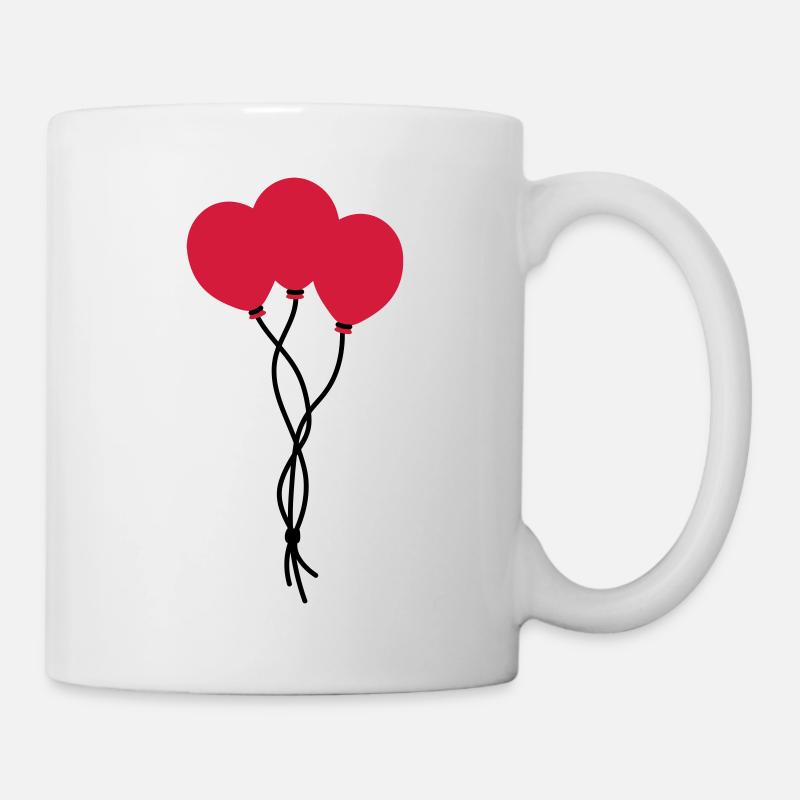 Rote Ballons / Red balloons / ballons rouge - Tasse - Weiß