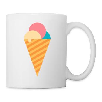 Crème glacée dans une gaufre - Mug blanc - blanc - Droite