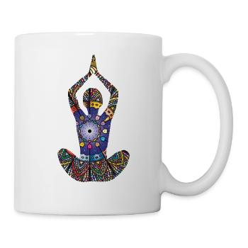 Yoga Meditation Yogini Mandala Om Zen Namaste - Tasse - Weiß - Rechts