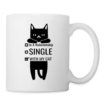 Single in a relationship with my cat humor - Mug - white - Right