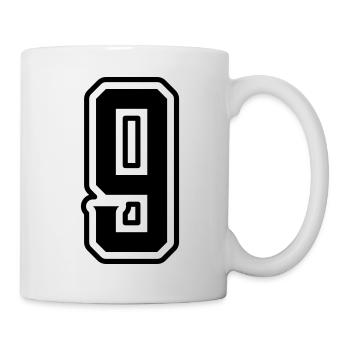 9 Zahl symbol - Tasse - Weiß - Rechts