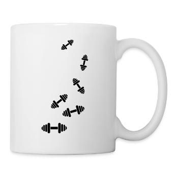 Hantel gewichte icon - Tasse - Weiß - Rechts