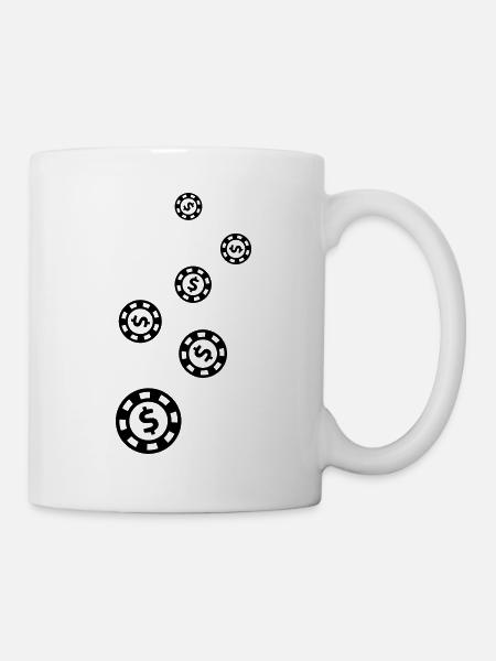 Poker Chip Icon - Tasse - Weiß