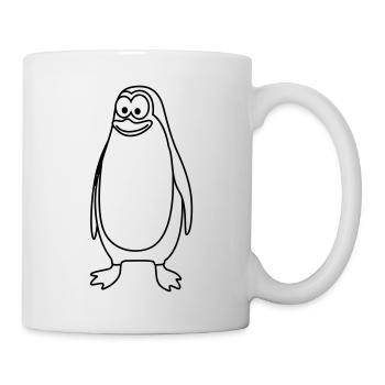 Pinguin Comic Tier - Tasse - Weiß - Rechts