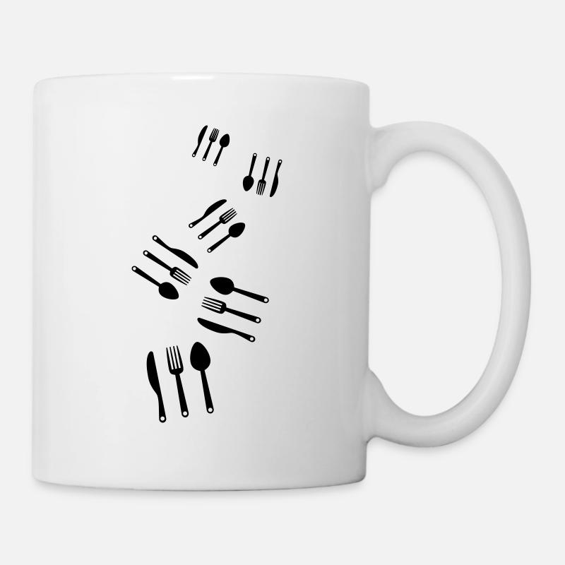 Gabel Besteck - Tasse - Weiß