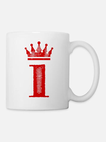 1 Zahl Krone - Tasse - Weiß