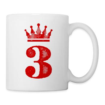3 Zahl Krone - Tasse - Weiß - Rechts