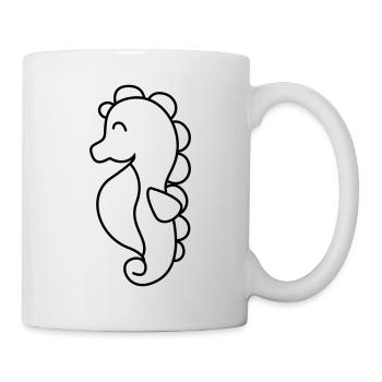 Seahorse Comic Illustration - Mug - white - Right