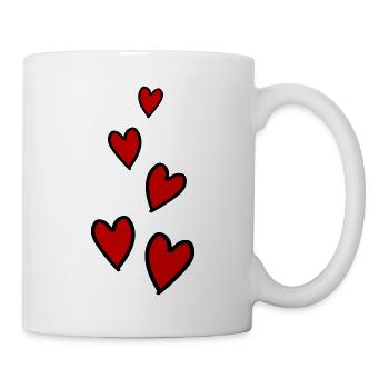 Symbole de l’amour des cœurs - Mug blanc - blanc - Droite