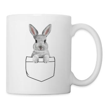 Lapin dans une poche Drôle de lapin de Pâques - Mug blanc - blanc - Droite