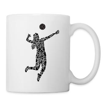 Volleyballspielerin Symbole Mädchen Volleyball - Tasse - Weiß - Rechts