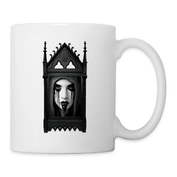 Porzellanfrau und Gothic-Rahmen - Tasse - Weiß - Rechts
